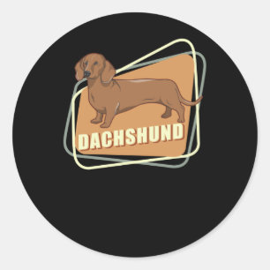 Sticker Rond Dachshund   Dachshunds du propriétaire de chien