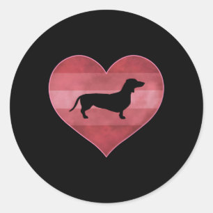 Sticker Rond Dachshund Day He Love
