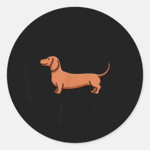 Sticker Rond Dachshund drôle wiener long club de race de saucis