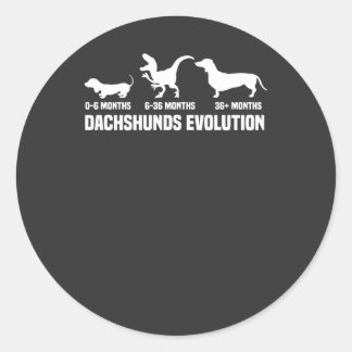 Sticker Rond Dachshund Evolutions