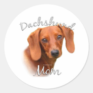 Sticker Rond Dachshund Maman 2