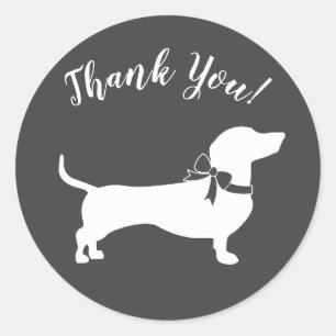 Sticker Rond Dachshund Weiner Baby shower chien genre neutre