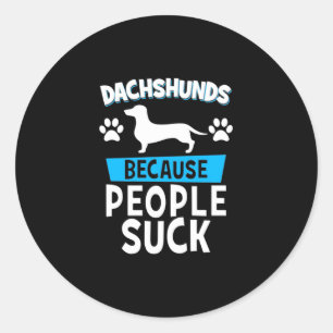 Sticker Rond Dachshunds Avec Mes Amis