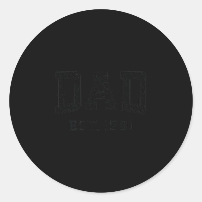 Sticker Rond Dad Est 1981 Dad D Husband Father Grandpa  (Devant)