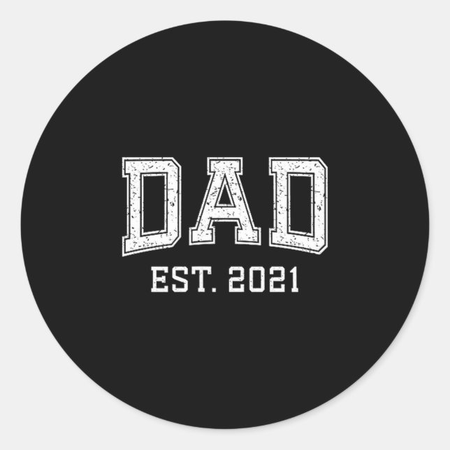 Sticker Rond Dad Est 2021 Dad D Fathers Day Ized  (Devant)
