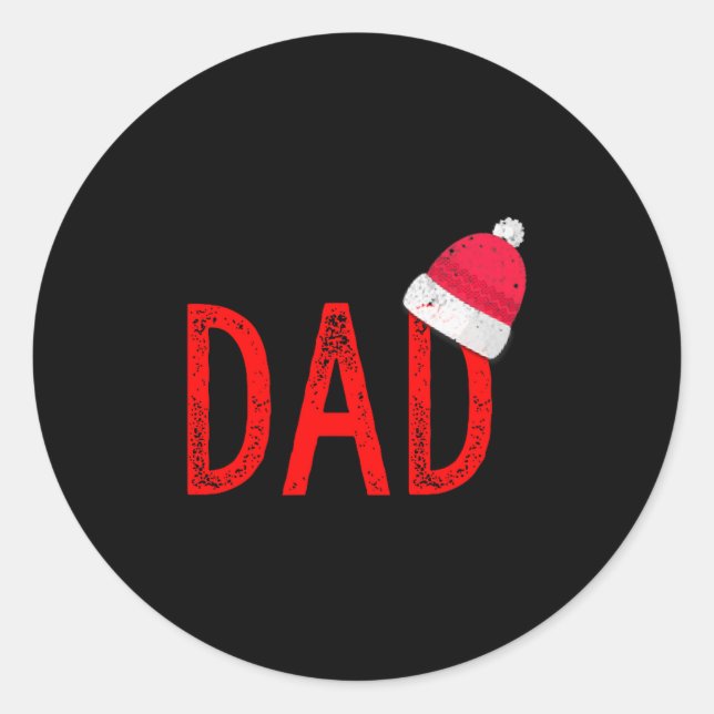 Sticker Rond Dad - Xmas Pjs - Christmas Pajamas And Xmas Pj Fam (Devant)