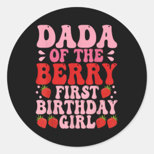 Sticker Rond Dada Berry Premier Anniversaire Fraise Fille Maman