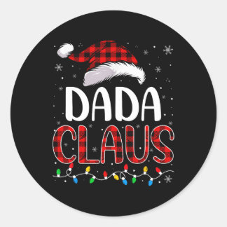 Sticker Rond Dada Claus Feux de Noël Correspondant Famille Noël