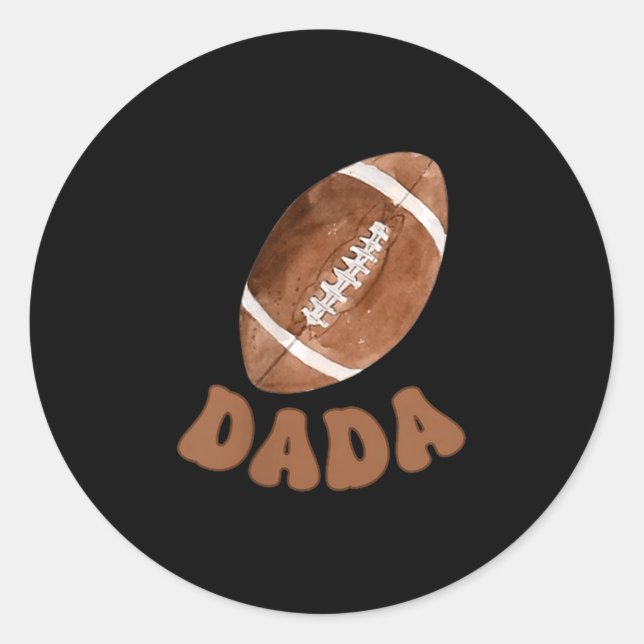 Sticker Rond Dada Of The 1 Year Old Football First Birthday Boy (Devant)
