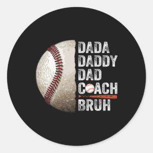Sticker Rond Dada Papa Papa Papa Bruh Entraîneur Vintage De Bas