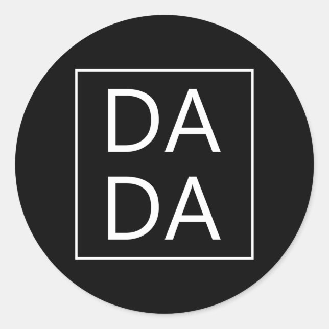 Sticker Rond Dada Première Fête des pères Nouveau Papa Famille  (Devant)