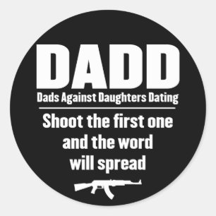 Sticker Rond dadd - papes contre filles datant drôle
