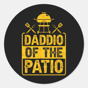 Sticker Rond Daddio Du Patio Grilling Bbq Papa 1