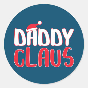 Sticker Rond Daddy Claus Correspondant Père Noël Costume de Noë