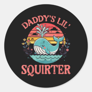Sticker Rond Daddy Little Whale Funny Inapproprié Adulte Humo