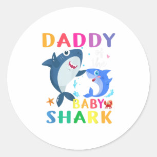 Sticker Rond Daddy Of The Baby Shark Don Anniversaire Daddy Sh