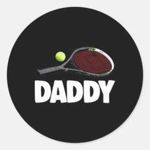 Sticker Rond Daddy Tennis S Funny Femmes Tennis Jouer Tee - shi