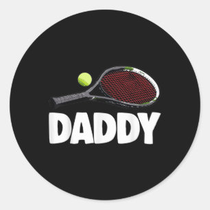 Sticker Rond Daddy Tennis S Funny Femmes Tennis Jouer Tee - shi