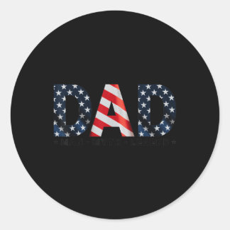 Sticker Rond Daddy Usa Indépendance Fête des pères Drapeau Patr