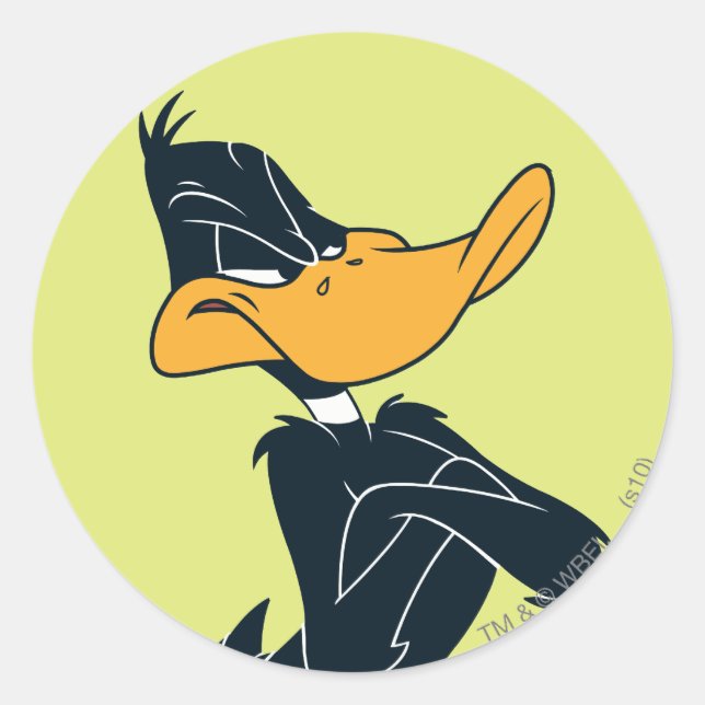 Sticker Rond DAFFY DUCK™ avec bras croisés (Devant)