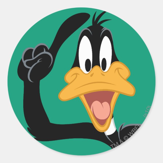 Sticker Rond DAFFY DUCK™ avec une excellente idée (Devant)