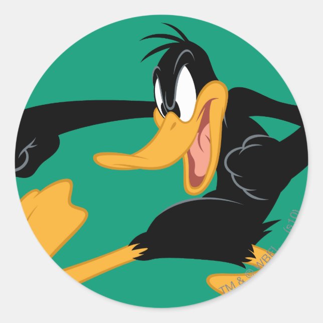 Sticker Rond DAFFY DUCK™ Balayage d'un poinçon (Devant)