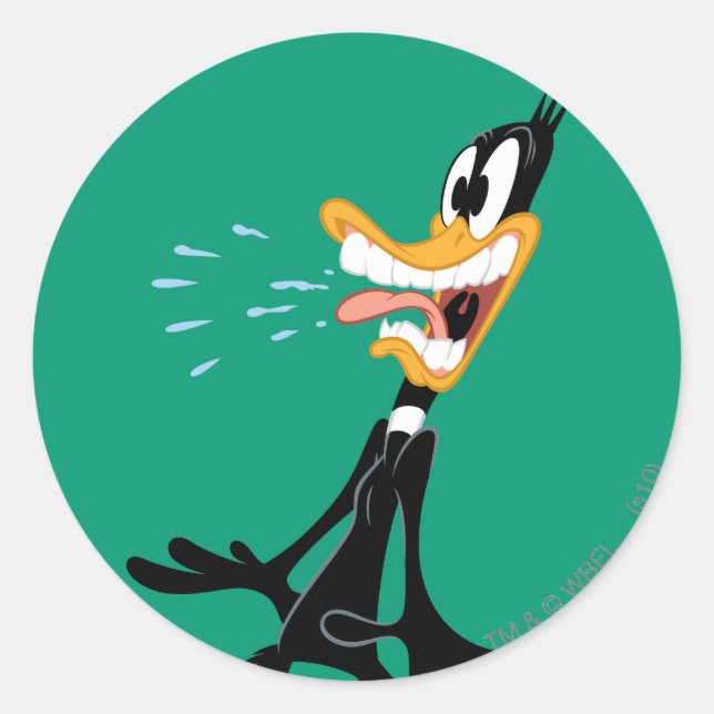 Sticker Rond DAFFY DUCK™ Peur (Devant)
