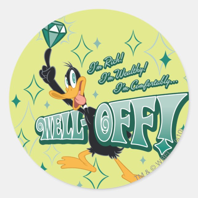 Sticker Rond DAFFY DUCK™ riche et riche (Devant)
