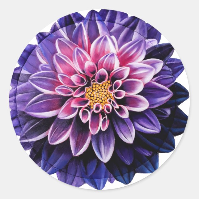 Sticker Rond Dahlia (Devant)