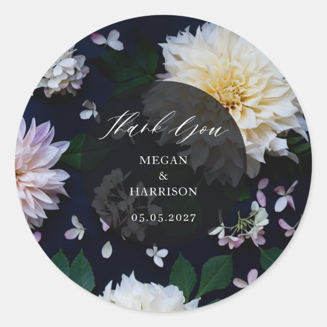 Sticker Rond Dahlia Floral Humeur (Devant)