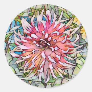 STICKER ROND DAHLIA FLOWER