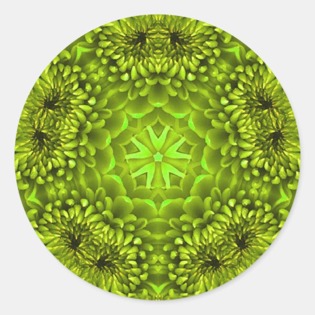 STICKER ROND DAHLIA VERT (Devant)