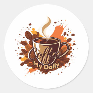 Sticker Rond Daily Coffee Ritual