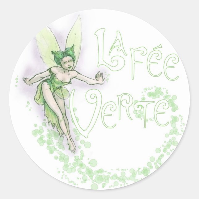 Sticker Rond Dainty Absinthe La Fee Verte III (Devant)