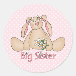 Sticker Rond Daisy Bunny Big Sister