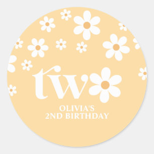 Sticker Rond Daisy floral 2E anniversaire