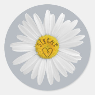 Sticker Rond Daisy Flower Pour Personnaliser D'Art Soeur Arrièr