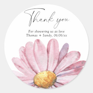 Sticker Rond Daisy - Merci Baby shower