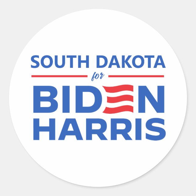Sticker Rond Dakota du Sud pour Biden Harris (Devant)