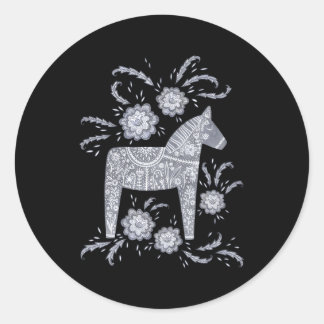 Sticker Rond Dala Horse suédois