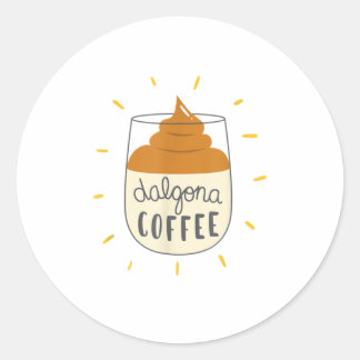 Sticker Rond Dalgona Coffee Illustration TShirt