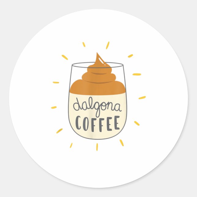 Sticker Rond Dalgona Coffee Illustration TShirt (Devant)