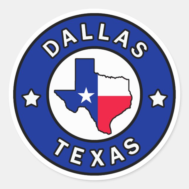 Sticker Rond Dallas Texas (Devant)