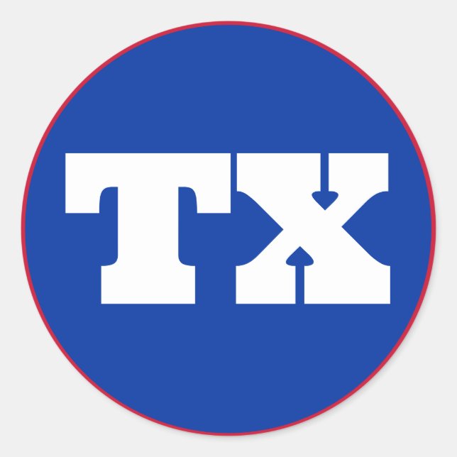 Sticker Rond Dallas (TX) - Bleu x Blanc x Rouge (Devant)