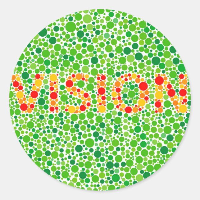 Sticker Rond Daltonisme Vision (Devant)