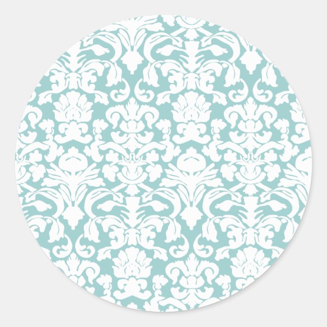 Sticker Rond Damas blanc et bleu (Devant)