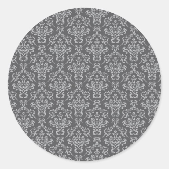 Sticker Rond Damas en gris (Devant)