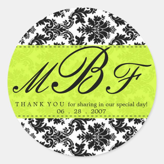 Sticker Rond Damas et chaux (Devant)