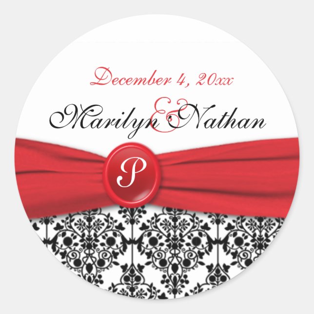 Sticker Rond Damas noir avec sticleur rouge 1,5" rond (Devant)