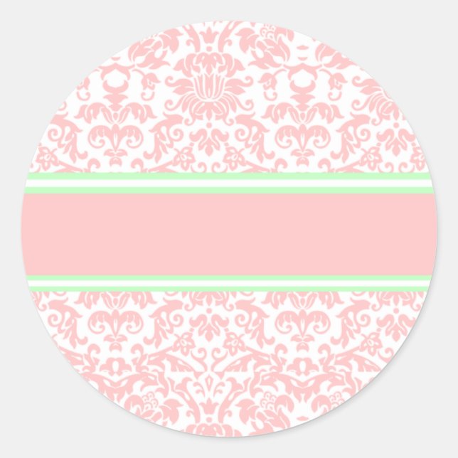 Sticker Rond Damas rose (Devant)